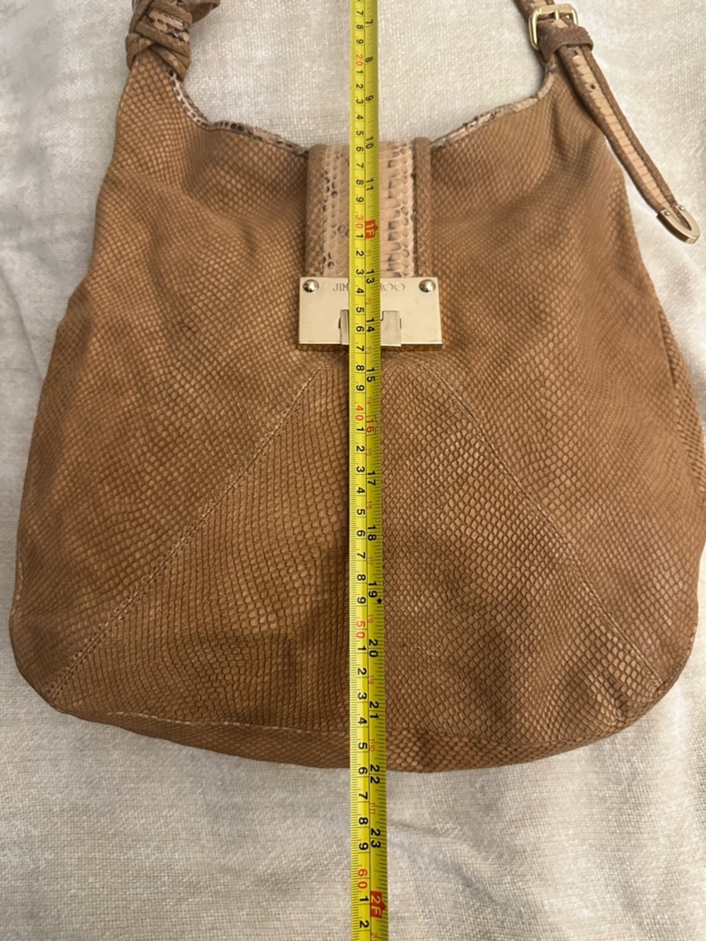 Jimmy Choo Rahmyn Hobo Bag Snake-Embossed Leather - Picture 11 of 13